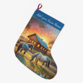 農場の馬 ラージクリスマスストッキング (正面 (吊り時))