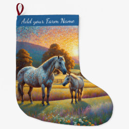農場の馬 ラージクリスマスストッキング