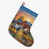 農場の馬 ラージクリスマスストッキング (正面 (吊り時))