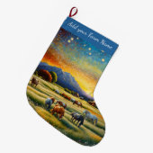 農場の馬 ラージクリスマスストッキング (正面 (吊り時))