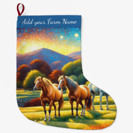 農場の馬 ラージクリスマスストッキング