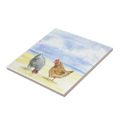 農場の鶏のタイル、美しい雌鶏の食べること タイル (側面)