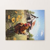 農場の鶏パズル。 ジグソーパズル (横)