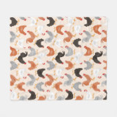 農場の鶏パターン フリースブランケット (正面(横))