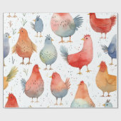 農場の鶏 ラッピングペーパー (フラット)