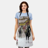 農場の黒馬で冬になる エプロン (着用した状態)