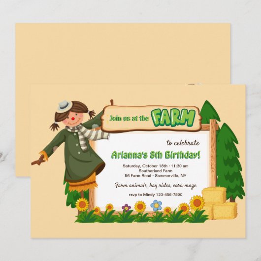 農場へのご招待 招待状 (正面/裏面)