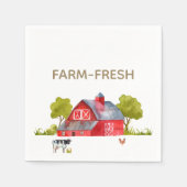 農場をテーマにしたカスタマイズ可能なナプキン スタンダードカクテルナプキン (正面)