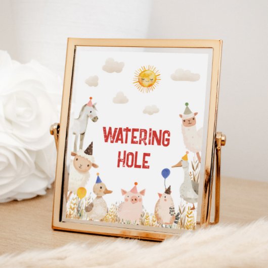 農場をテーマにしたギフト誕生日標識 ポスター