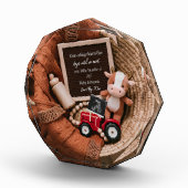 農場をテーマにした編み籠の妊娠の発表 フォトブロック (右)