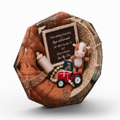 農場をテーマにした編み籠の妊娠の発表 フォトブロック (左)