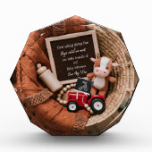 農場をテーマにした編み籠の妊娠の発表 フォトブロック (正面)