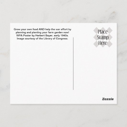 農場を育てる ポストカード (裏面)