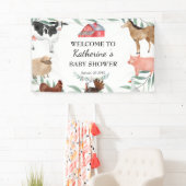 農場を背景に可愛い田舎の赤ちゃんシャワー 横断幕 (インサイチュ)