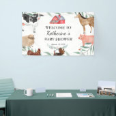 農場を背景に可愛い田舎の赤ちゃんシャワー 横断幕 (トレードショー)