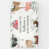 農場を背景に可愛い田舎の赤ちゃんシャワー 横断幕 (縦)