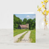 農場を通るサンキューカード カード (黄色い花)