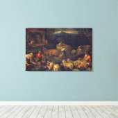 農場インテリア又はシヤー羊 キャンバスプリント (インサイチュ (ウッドフロア))