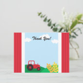 農場トラクターの子供の誕生日のパーティーのサンキューカード サンキューカード (スタンド正面)
