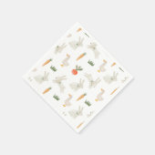 農場パターン上のバニーとダックス スタンダードカクテルナプキン (角)