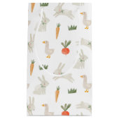 農場パターン上のバニーとダックス スモールペーパーバッグ (正面)