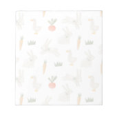 農場パターン上のバニーとダックス ノートパッド (正面)