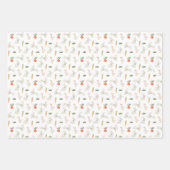 農場パターン上のバニーとダックス ラッピングペーパーシート (正面2)