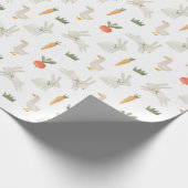 農場パターン上のバニーとダックス ラッピングペーパー (角)