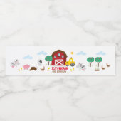 農場パーティー水瓶ラベル、納屋周囲の庭 ペットボトルラベル (シングルラベル)