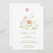 農場ペット動物園の誕生日パーティー招待状 招待状 (正面/裏面)