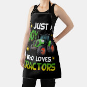 農場ライフスタイルトラクター・エンジンを愛する少年 エプロン (インサイチュ)