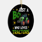農場ライフスタイルトラクター・エンジンを愛する少年 セラミックオーナメント (右)