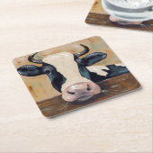 農場人生のガンサー牛 スクエアペーパーコースター (アングル)