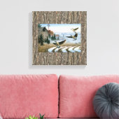 農場内の鵞鳥 キャンバスプリント (インサイチュ (リビング))