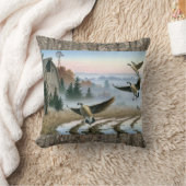 農場内の鵞鳥 クッション (ブランケット)