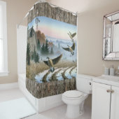 農場内の鵞鳥 シャワーカーテン (インサイチュ)