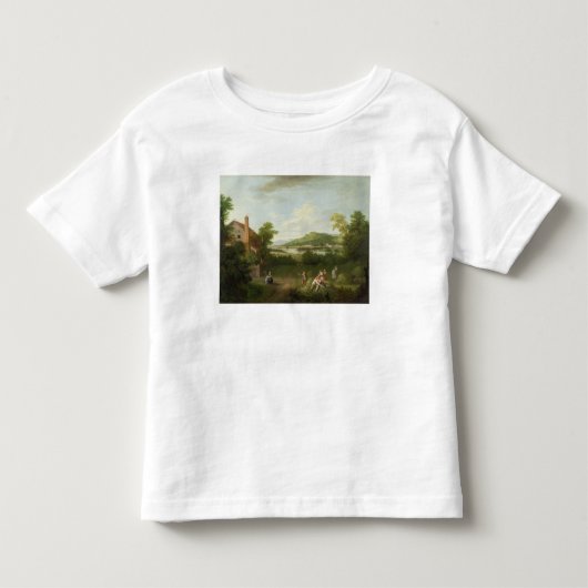 農場労働者、c.1730-40 (canvとの景色の油 トドラーTシャツ (正面)