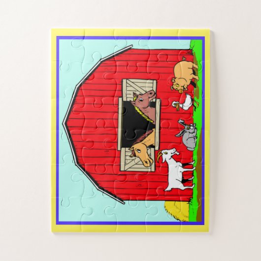 農場動物と納屋、子供の30ピースパズル ジグソーパズル (縦)