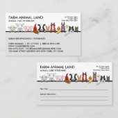 農場動物の次の獣医への予約訪問 名刺 (正面/裏面)