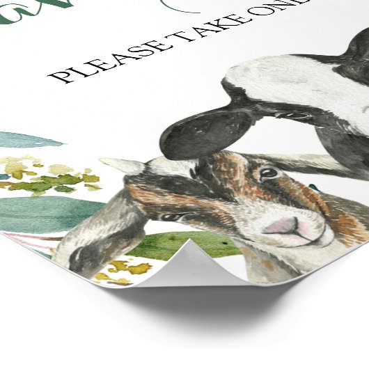 農場動物の緑の男の子の党の好意サイン ポスター (角)