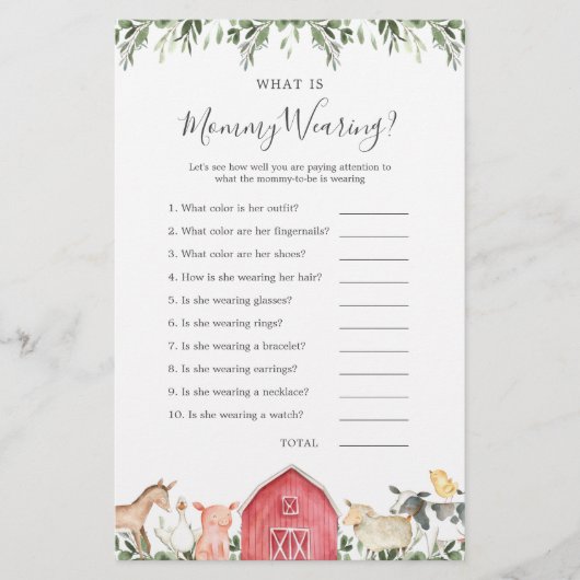 農場動物の赤ちゃんシャワー何ママ着て (正面)