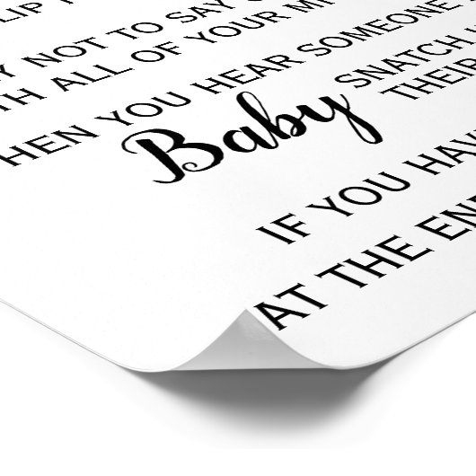 農場動物は言わないベビーゲーム赤ちゃんシャワーのサイン ポスター (角)