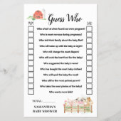 農場動物は誰が赤ちゃんシャワーのゲームカードを推測 チラシ (正面)