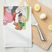 農場動物クリスマス キッチンタオル (四つ折り)