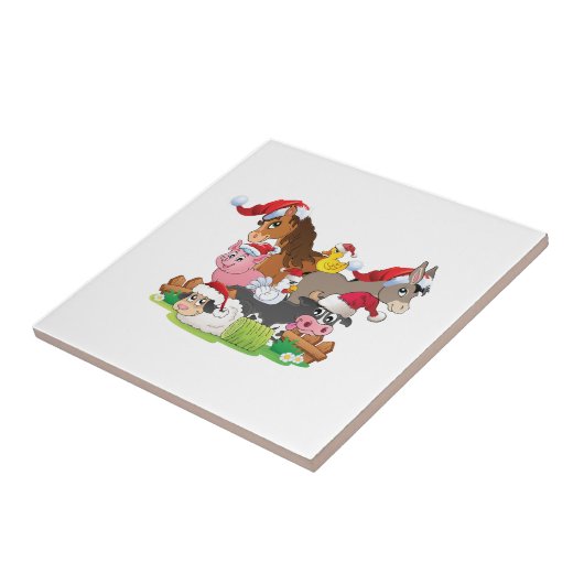 農場動物クリスマス タイル (側面)