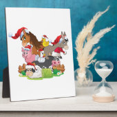 農場動物クリスマス フォトプラーク (側面)