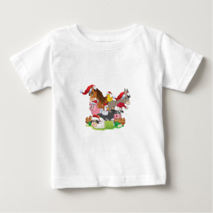農場動物クリスマス ベビーTシャツ