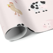 農場動物パターンピンク包み紙 ラッピングペーパー (ロールコーナー)