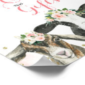 農場動物フローラガールカードとギフトサイン ポスター (角)