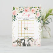 農場動物フローラガールビンゴゲームカード 招待状 (スタンド正面)